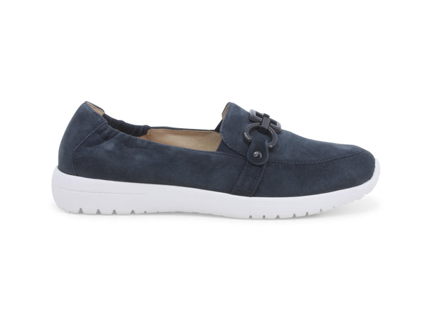 Melluso Mocassino Estivo con Morsetto Zeppina Tomaia Pelle Blu K60104BK-234294